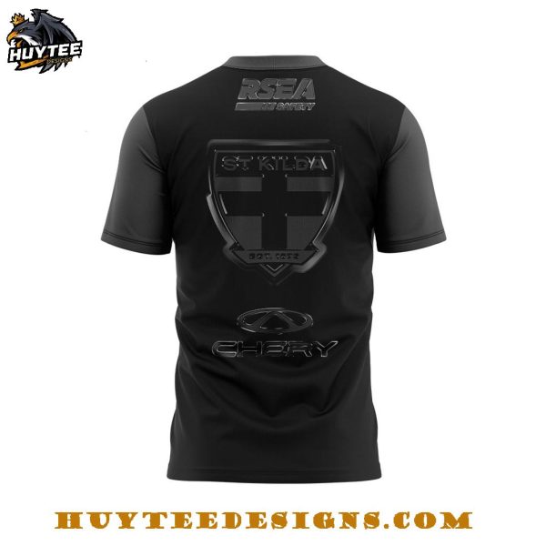 St Kilda Saints Back In Black 2025 Limited Edition 3D T-Shirt