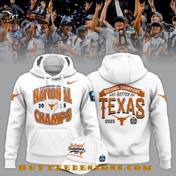 Texas Longhorns 2025 NCAA Division I Softball National Champions White Hoodie