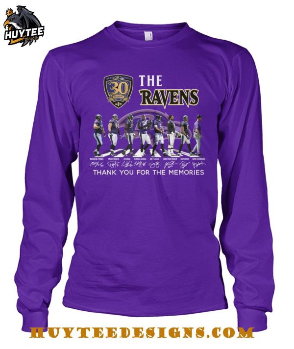 The Baltimore Ravens 30 Seasons Thank You For The Memories T-Shirt