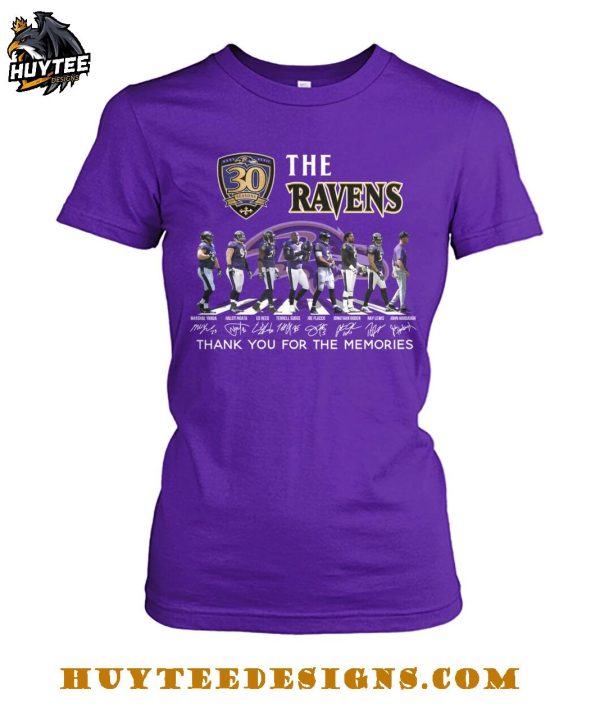 The Baltimore Ravens 30 Seasons Thank You For The Memories T-Shirt