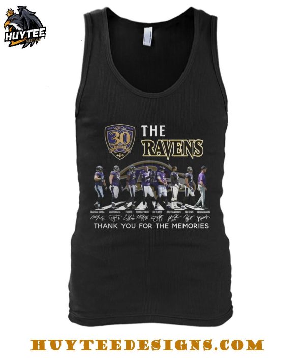 The Baltimore Ravens 30 Seasons Thank You For The Memories T-Shirt