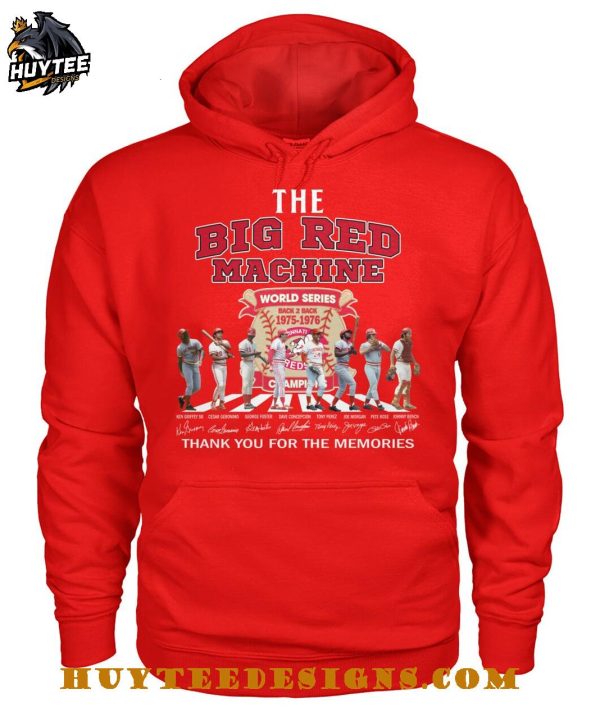 The Cincinnati Reds Bid Machine World Series Back 2 Back 1975-1976 Thank You For The Memories T-Shirt