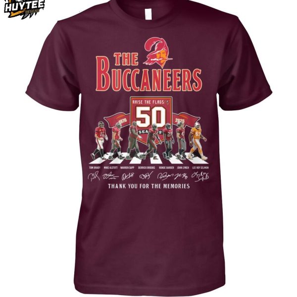 The Tampa Bay Buccaneers 50 Seasons Thank You For The Memories T-Shirt
