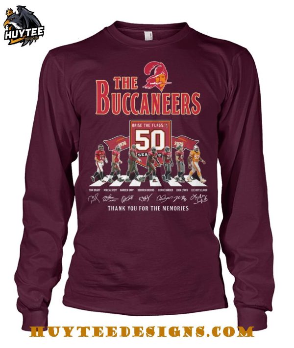 The Tampa Bay Buccaneers 50 Seasons Thank You For The Memories T-Shirt