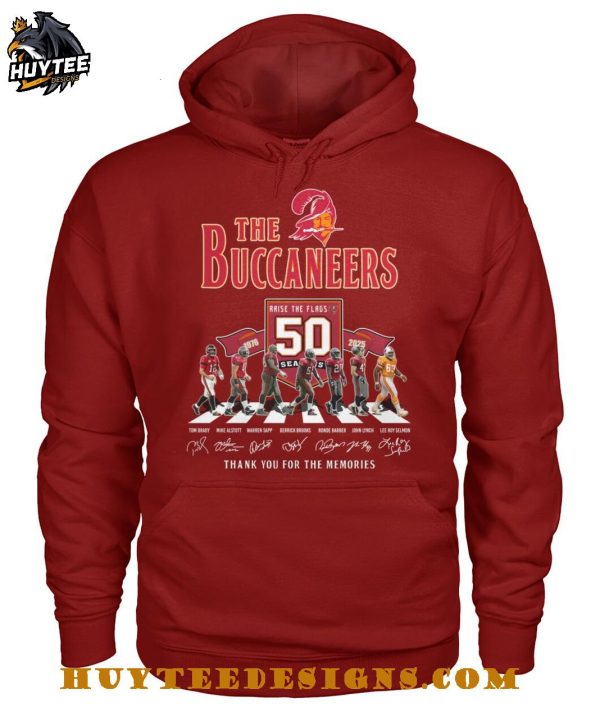 The Tampa Bay Buccaneers 50 Seasons Thank You For The Memories T-Shirt