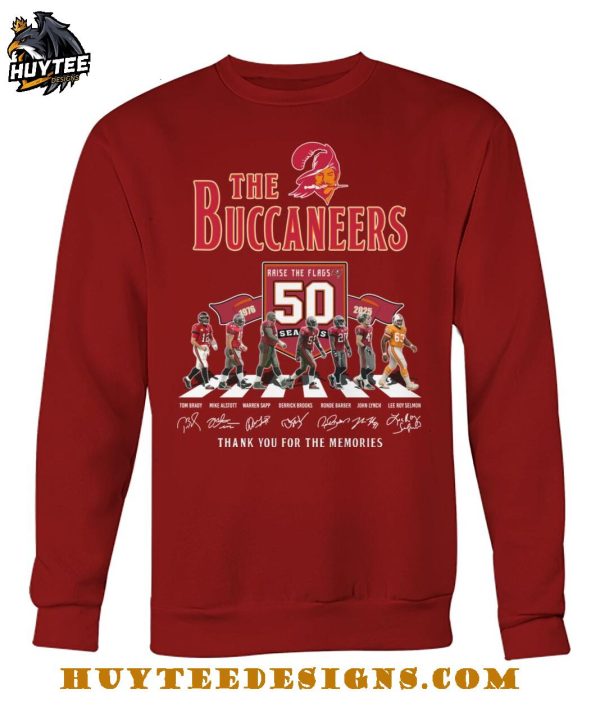 The Tampa Bay Buccaneers 50 Seasons Thank You For The Memories T-Shirt