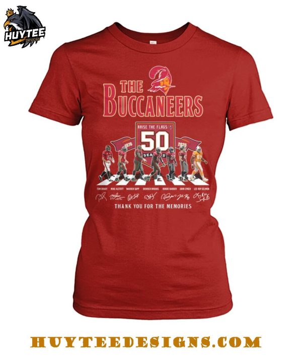 The Tampa Bay Buccaneers 50 Seasons Thank You For The Memories T-Shirt