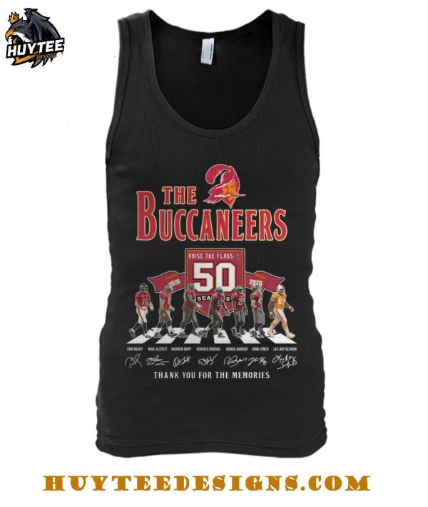 The Tampa Bay Buccaneers 50 Seasons Thank You For The Memories T-Shirt