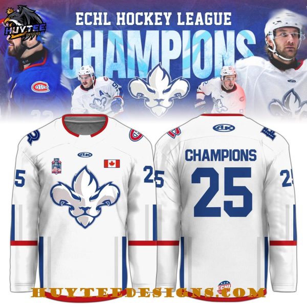 Trois-Rivieres Lions 2025 ECHL Hockey League Champions Hockey Jersey