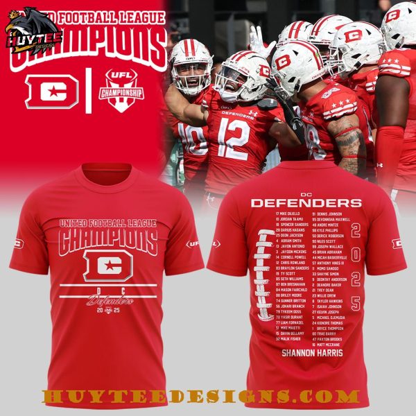 United Football League Champions DC Defenders 2025 T-Shirt
